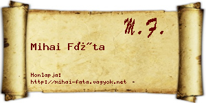 Mihai Fáta névjegykártya